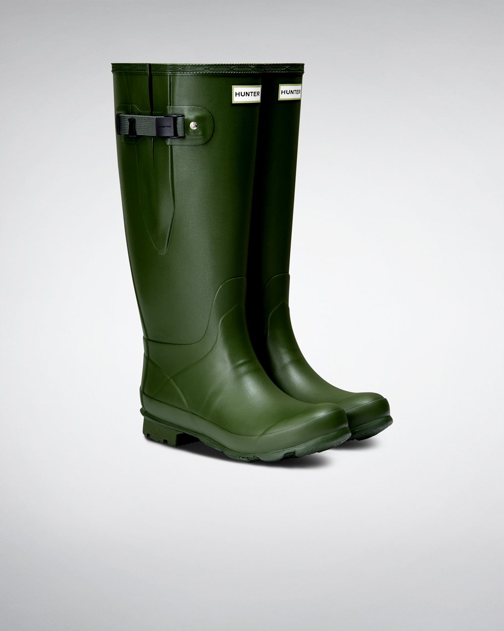 Womens Hunter Norris Field - Wide Fit Rain Boots Green - 7485-TWZSN